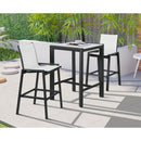  Meridian Nizuc White Square Aluminum Outdoor Patio Bar Table IMAGE 2