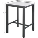  Meridian Nizuc White Square Aluminum Outdoor Patio Bar Table IMAGE 6
