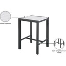  Meridian Nizuc White Square Aluminum Outdoor Patio Bar Table IMAGE 7