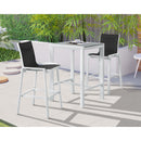  Meridian Nizuc Black Mesh Water Resistant Fabric Outdoor Patio Bar Stool IMAGE 2