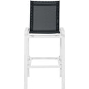  Meridian Nizuc Black Mesh Water Resistant Fabric Outdoor Patio Bar Stool IMAGE 4