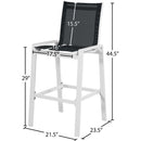  Meridian Nizuc Black Mesh Water Resistant Fabric Outdoor Patio Bar Stool IMAGE 7