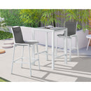  Meridian Nizuc Grey Mesh Water Resistant Fabric Outdoor Patio Bar Stool IMAGE 2