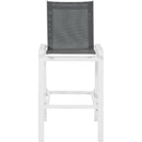  Meridian Nizuc Grey Mesh Water Resistant Fabric Outdoor Patio Bar Stool IMAGE 4