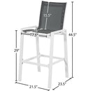  Meridian Nizuc Grey Mesh Water Resistant Fabric Outdoor Patio Bar Stool IMAGE 7