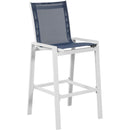  Meridian Nizuc Navy Mesh Water Resistant Fabric Outdoor Patio Bar Stool IMAGE 1