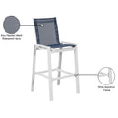  Meridian Nizuc Navy Mesh Water Resistant Fabric Outdoor Patio Bar Stool IMAGE 8