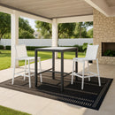 Meridian Nizuc White Mesh Water Resistant Fabric Outdoor Patio Bar Stool IMAGE 2