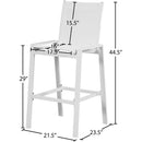  Meridian Nizuc White Mesh Water Resistant Fabric Outdoor Patio Bar Stool IMAGE 7