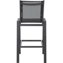  Meridian Nizuc Black Mesh Water Resistant Fabric Outdoor Patio Bar Stool IMAGE 3