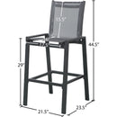  Meridian Nizuc Black Mesh Water Resistant Fabric Outdoor Patio Bar Stool IMAGE 7