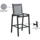  Meridian Nizuc Black Mesh Water Resistant Fabric Outdoor Patio Bar Stool IMAGE 8