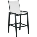  Meridian Nizuc White Mesh Water Resistant Fabric Outdoor Patio Bar Stool IMAGE 1