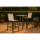  Meridian Nizuc White Mesh Water Resistant Fabric Outdoor Patio Bar Stool IMAGE 2