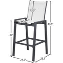  Meridian Nizuc White Mesh Water Resistant Fabric Outdoor Patio Bar Stool IMAGE 7