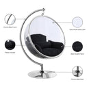 Meridian Luna Black Durable Fabric Acrylic Swing Chair IMAGE 7