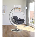  Manufacturer Color_Grey -- Luna Grey Acrylic And Fabric Upholstered Swing Bubble Accent Chair IMAGE 2