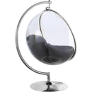  Manufacturer Color_Grey -- Luna Grey Acrylic And Fabric Upholstered Swing Bubble Accent Chair IMAGE 4