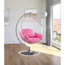  Manufacturer Color_Pink -- Luna Pink Acrylic And Fabric Upholstered Swing Bubble Accent Chair IMAGE 2