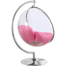  Manufacturer Color_Pink -- Luna Pink Acrylic And Fabric Upholstered Swing Bubble Accent Chair IMAGE 4