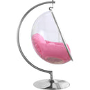  Manufacturer Color_Pink -- Luna Pink Acrylic And Fabric Upholstered Swing Bubble Accent Chair IMAGE 5