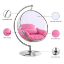  Manufacturer Color_Pink -- Luna Pink Acrylic And Fabric Upholstered Swing Bubble Accent Chair IMAGE 7