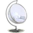  Manufacturer Color_White -- Luna White Acrylic And Fabric Upholstered Swing Bubble Accent Chair IMAGE 3