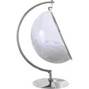 Manufacturer Color_White -- Luna White Acrylic And Fabric Upholstered Swing Bubble Accent Chair IMAGE 5