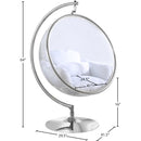  Manufacturer Color_White -- Luna White Acrylic And Fabric Upholstered Swing Bubble Accent Chair IMAGE 6