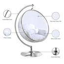  Manufacturer Color_White -- Luna White Acrylic And Fabric Upholstered Swing Bubble Accent Chair IMAGE 7