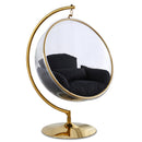  Manufacturer Color_Black -- Luna Black Acrylic And Fabric Upholstered Swing Bubble Accent Chair IMAGE 1