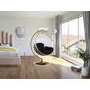  Manufacturer Color_Black -- Luna Black Acrylic And Fabric Upholstered Swing Bubble Accent Chair IMAGE 2