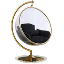  Manufacturer Color_Black -- Luna Black Acrylic And Fabric Upholstered Swing Bubble Accent Chair IMAGE 3