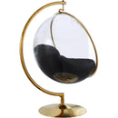  Manufacturer Color_Black -- Luna Black Acrylic And Fabric Upholstered Swing Bubble Accent Chair IMAGE 4