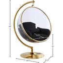  Manufacturer Color_Black -- Luna Black Acrylic And Fabric Upholstered Swing Bubble Accent Chair IMAGE 6