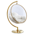  Manufacturer Color_White Fur -- Luna White Acrylic And Fabric Upholstered Swing Bubble Accent Chair IMAGE 1
