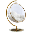 Manufacturer Color_White Fur -- Luna White Acrylic And Fabric Upholstered Swing Bubble Accent Chair IMAGE 3