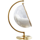  Manufacturer Color_White Fur -- Luna White Acrylic And Fabric Upholstered Swing Bubble Accent Chair IMAGE 5