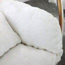  Manufacturer Color_White Fur -- Luna White Acrylic And Fabric Upholstered Swing Bubble Accent Chair IMAGE 6