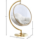  Manufacturer Color_White Fur -- Luna White Acrylic And Fabric Upholstered Swing Bubble Accent Chair IMAGE 7