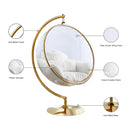  Manufacturer Color_White Fur -- Luna White Acrylic And Fabric Upholstered Swing Bubble Accent Chair IMAGE 8