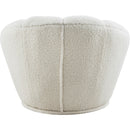  Meridian Dream White Faux Sheepskin Fur Upholstered Swivel Accent Chair IMAGE 3