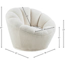  Meridian Dream White Faux Sheepskin Fur Upholstered Swivel Accent Chair IMAGE 6