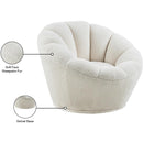  Meridian Dream White Faux Sheepskin Fur Upholstered Swivel Accent Chair IMAGE 7