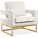  Manufacturer Color_Cream -- Noah Cream Velvet Upholstered Accent Chair IMAGE 1