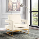  Manufacturer Color_Cream -- Noah Cream Velvet Upholstered Accent Chair IMAGE 2