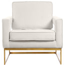  Manufacturer Color_Cream -- Noah Cream Velvet Upholstered Accent Chair IMAGE 3