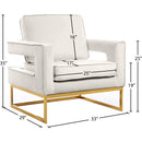  Manufacturer Color_Cream -- Noah Cream Velvet Upholstered Accent Chair IMAGE 7