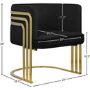 Meridian Rays Black Velvet Accent Chair IMAGE 7