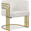  Manufacturer Color_Cream -- Rays Cream Velvet Upholstered Accent Chair IMAGE 1